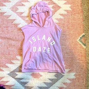 Girls hoodie tank top lilac. Soft-girl, cozy, vintage, ballet-core, sporty